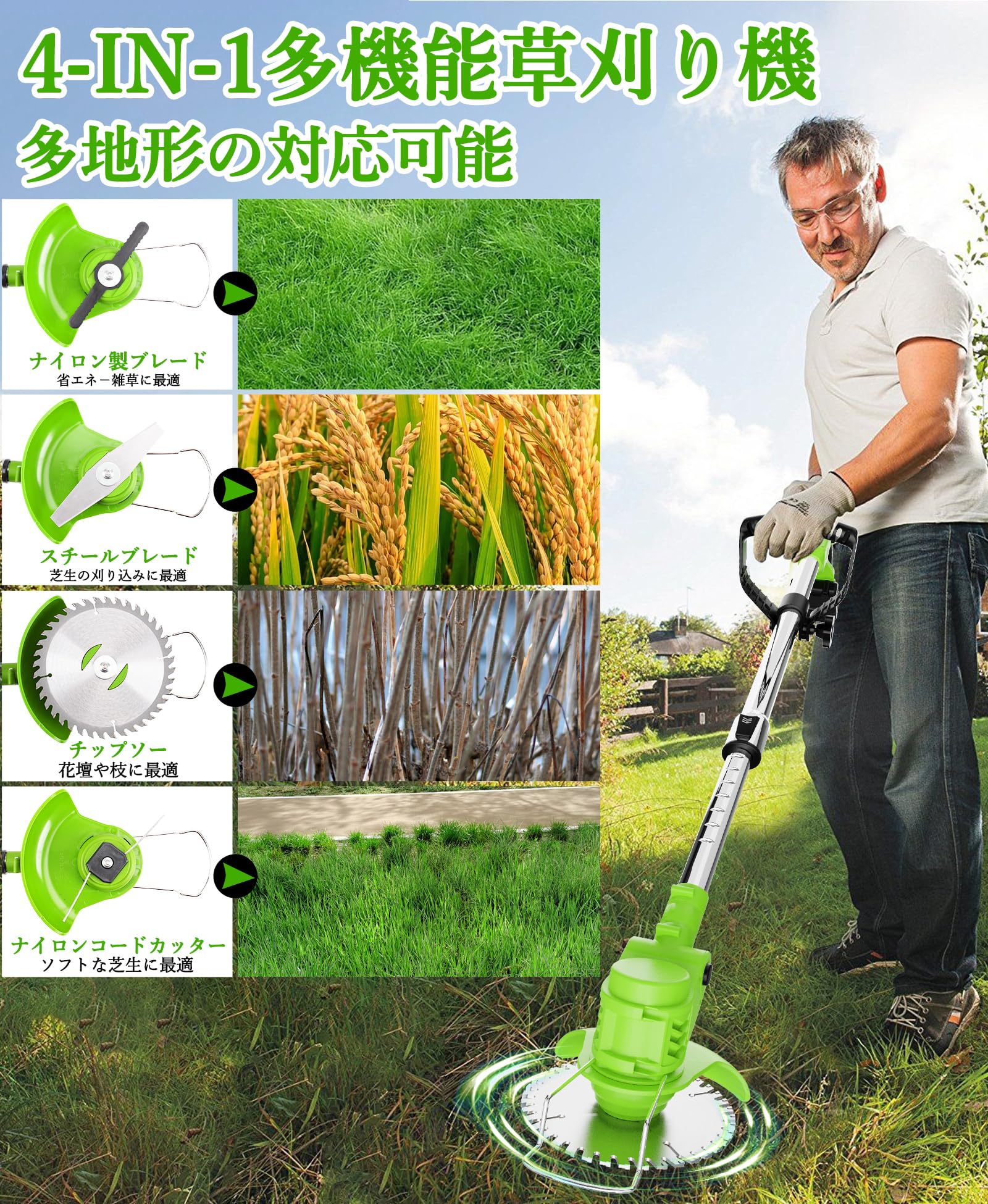 草刈り機 充電式草刈り機 1880W高功率 2000mAh*2大容量 強力電動草 Amazon.co.jp: 草刈り機 充電式草刈り機 1880W高功率 2000mAh*2